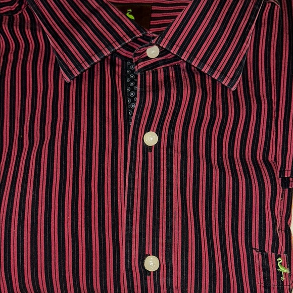 Tailorbyrd Pink and Black Casual Button Down Shirt - Picture 2 of 4